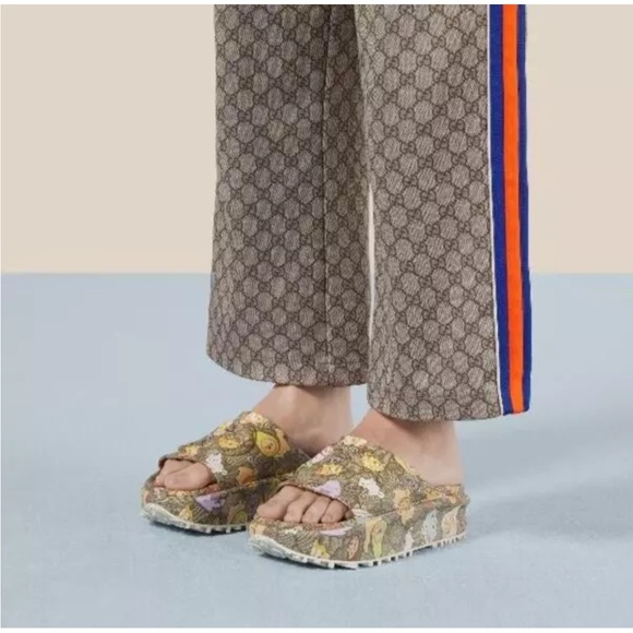 Gucci x Pikarar Kawaii Supreme Interlocking GG Platform Rubber Slide EU 36 - Picture 5 of 10